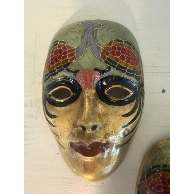 Brass Vintage Brass Venetian-Style/Mardi Gras Theatrical Mask For Sale - Image 8 of 8
