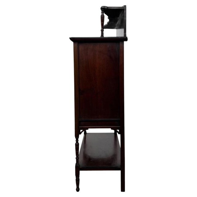 Antique Early 20th Century English Edwardian Mahogany Display Cabinet Vitrine For Sale - Image 10 of 11