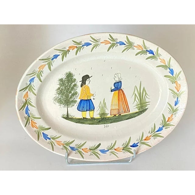19th Century Quimper Earthenware Dish, France For Sale - Image 10 of 12