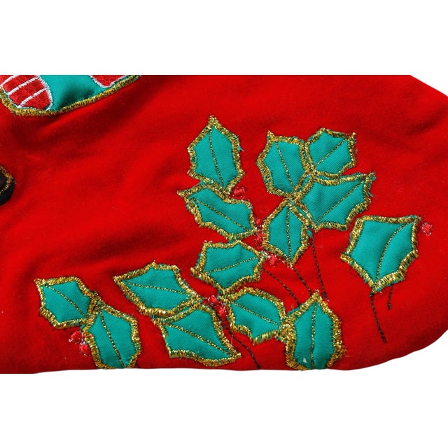 Traditional Embroidered Christmas ‘Santa’ Stockings - Set of 2 For Sale - Image 9 of 10