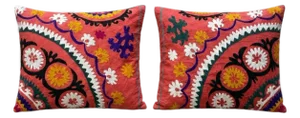 Hand Embroidered Suzani Pillow Cover 22'' X 26'' - Set of Two