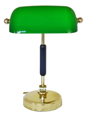 Brass and Glass Office Lamp, 1920s
