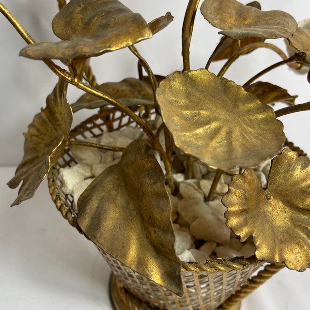 Metal Vintage Cast Iron Floral Basket For Sale - Image 7 of 12