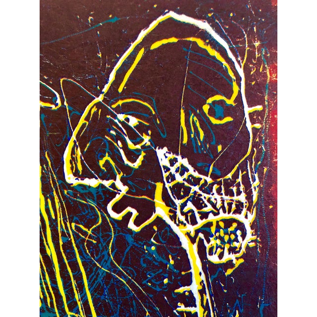 Sam Messer, Large Abstract Expressionist Figure Handmade Paper Etching Silkscreen Print, 1987 For Sale - Image 10 of 11