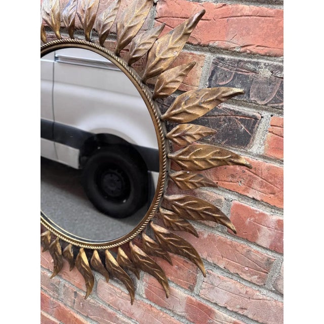 Mid-Century French Sunburst Mirror For Sale In Nashville - Image 6 of 7