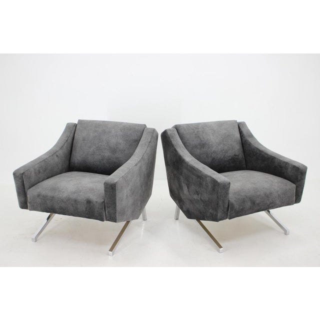 Textile Set of Italian Armchairs, 1970s For Sale - Image 7 of 17