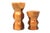 Vintage Mid Century Handmade Wooden Candle Holders - a Set For Sale