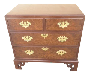 Pierce Carved Mahogany Burl Bachelors Dresser