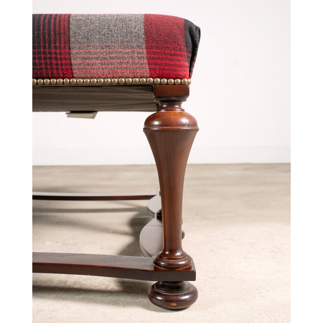 Ralph Lauren Mahogany Plaid Sadler Cocktail Ottoman 4 Ft. For Sale - Image 9 of 18