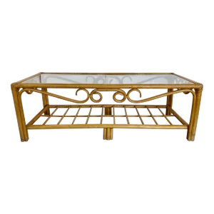 Thonet Style Bent Bamboo Coffee Table From 60's