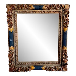 Ornate 1930s-40s Black/Gold Gilt Molded Resin Frame For Sale