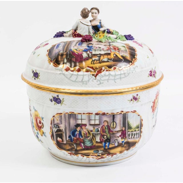 Hand Painted Porcelain Tureen For Sale - Image 4 of 15