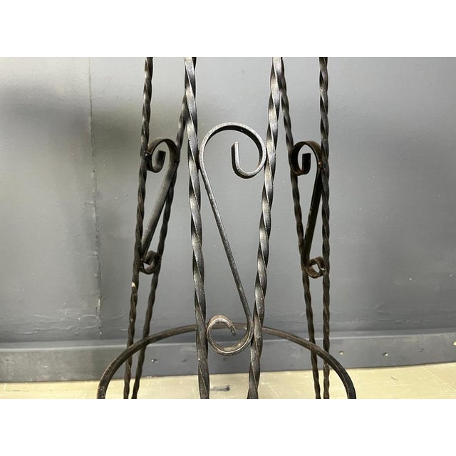 Wood Vintage French Wrought Iron Bar Stools, 1960s, Set of 4 For Sale - Image 7 of 11