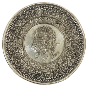 Balinese Yogya Silver Plate with Garuda Bird