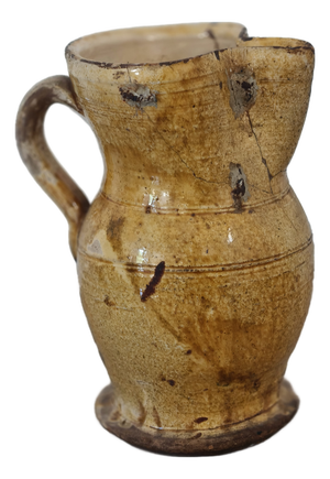 Vintage Italian Rustic Jug in Yellow Glazed Terracotta