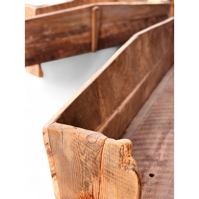 Primitive Rustic Farmhouse Reclaimed Barnwood Pew Bench 60 In. For Sale - Image 11 of 17