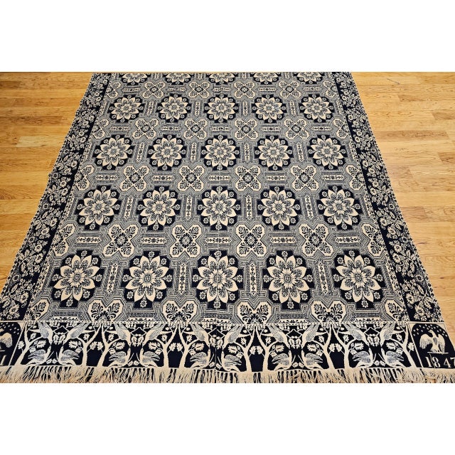 Mid 19th Century Mid 19th Century American Coverlet For Sale - Image 5 of 12