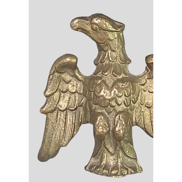 Antique Graceful American Eagle Heavy Brass Bronze, Floor Lamp Finial. Good Condition Great Patina and detail, measuring...