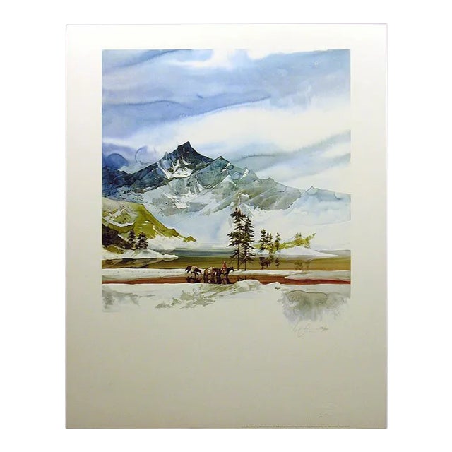 Michael Atkinson "Long Way Home" Hand Signed and Numbered Print with Horses and Mountains For Sale