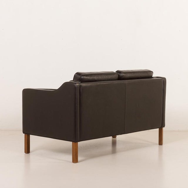 Wood Danish Black Aniline Leather Sofa by Hurup, 1980s For Sale - Image 7 of 18