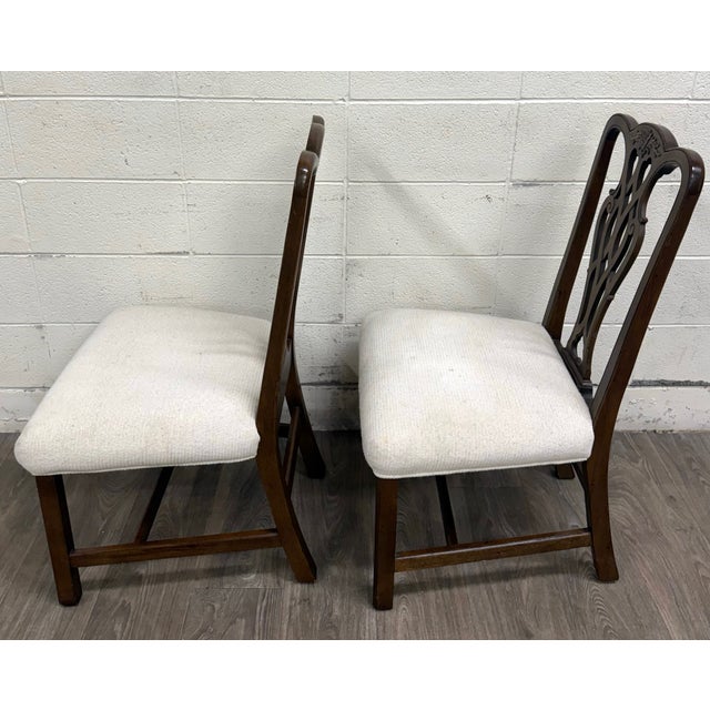Vintage Chippendale Style Mahogany Dining Chairs - Pair For Sale - Image 9 of 11