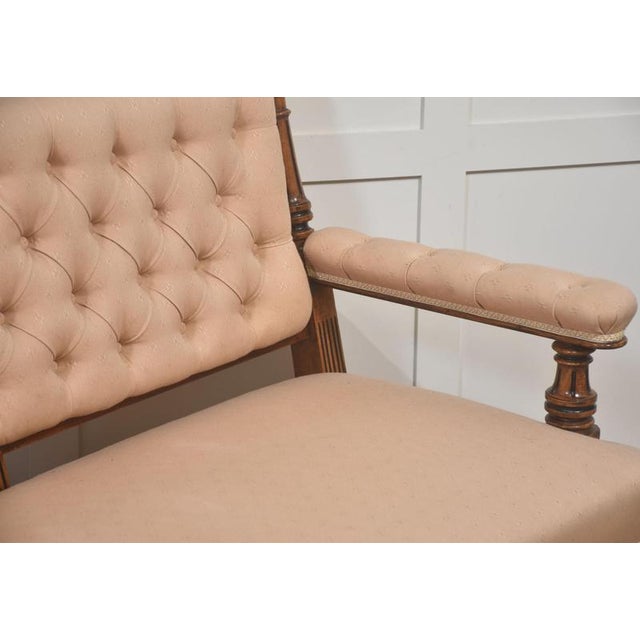 Brown 19th Century Walnut and Fabric Settee For Sale - Image 8 of 14