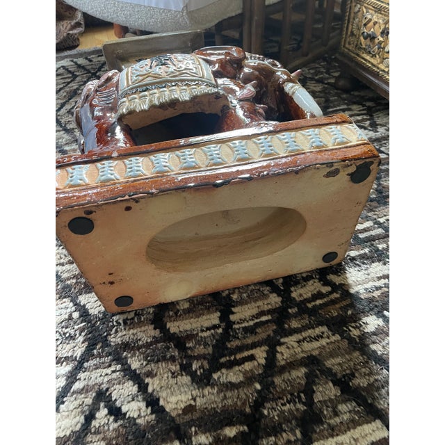 Late 20th Century Late 20th Century Ceramic Elephant Garden Stool For Sale - Image 5 of 13