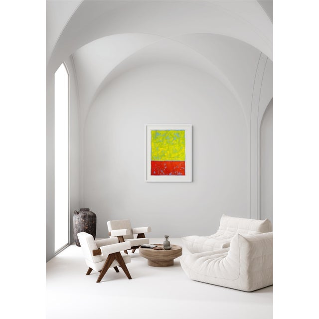 Mark Rothko Inspired 'Yellow and Orange Over Blue' Color Field Minimalist Original Oil Painting by Diane Grant | Unframed | Color Field For Sale - Image 9 of 9
