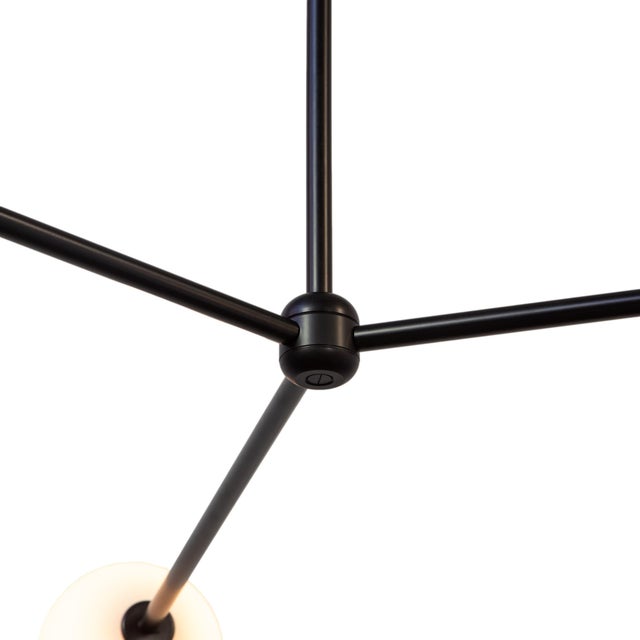 Not Yet Made - Made To Order Globe Chandelier 3, Black, 33.25in H, 5 Inch Glass Globes, by Research.Lighting, Modern, Minimal Hanging Light For Sale - Image 5 of 9