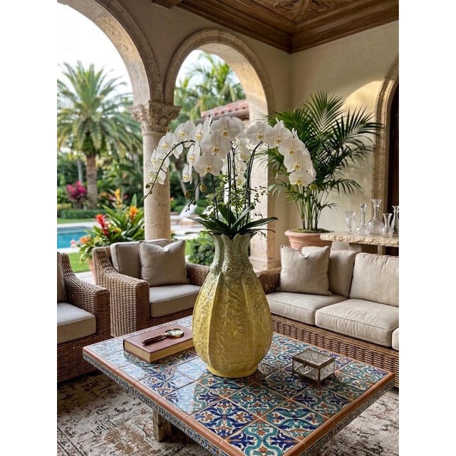 Ceramic Vintage Italian Mid-Century Majolica Pineapple Vase For Sale - Image 7 of 11