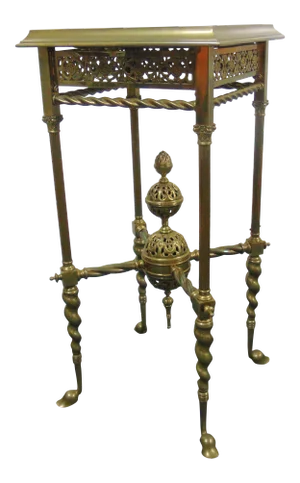 Victorian Brass & Onyx Stand