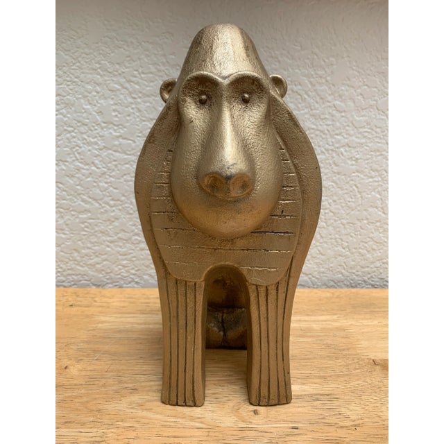 Large Gold Baboon Figural Decor Accent For Sale - Image 11 of 11