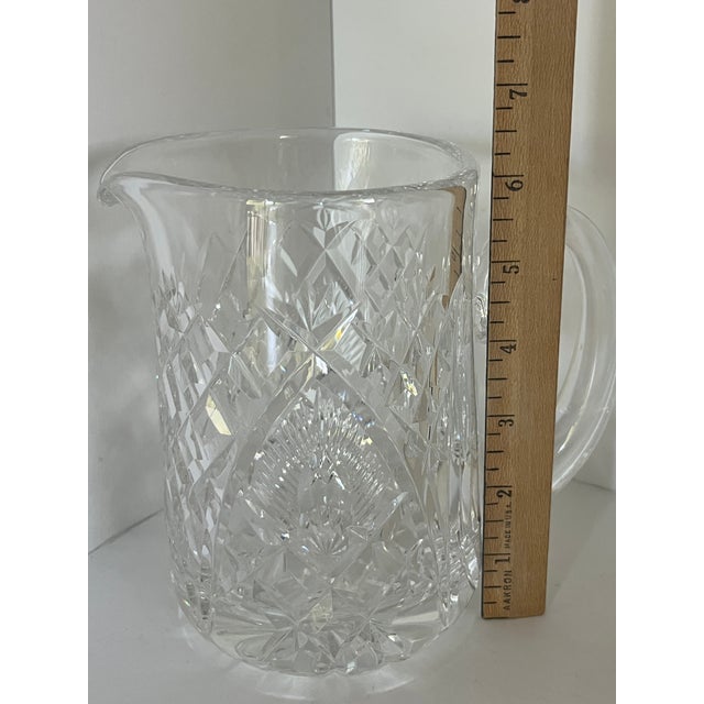 White 1990s Waterford Irish Cut Crystal Shannon Jubilee Handled Water Pitcher 6" Tall For Sale - Image 8 of 8