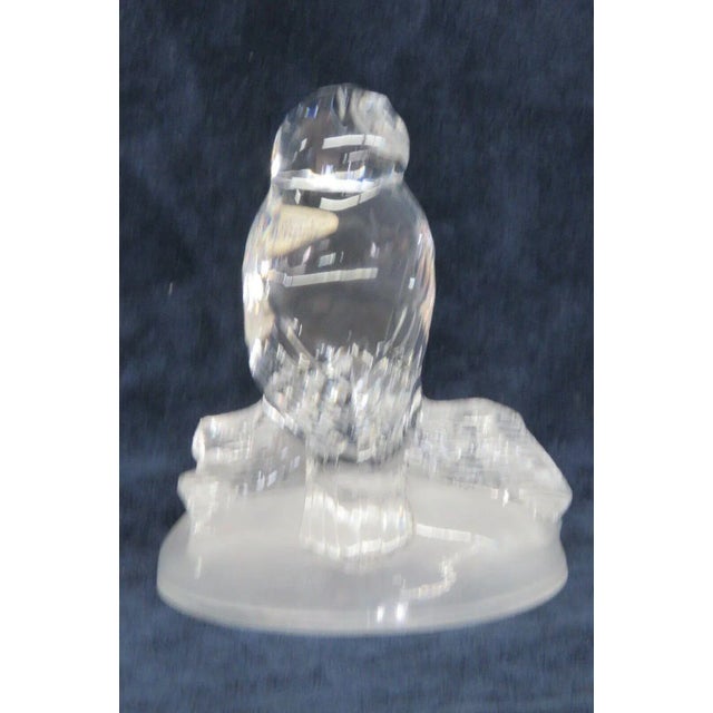 Cristal d'Arques Garanti Crystal Glass Owl Statue Figurine Bookend France For Sale - Image 10 of 12