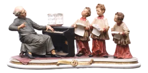 Large Capodimonte Porcelain The Choirboys Figure Group