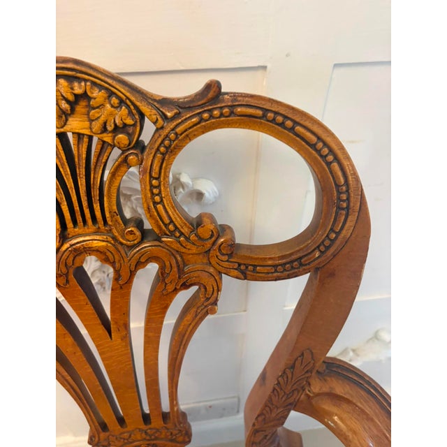 Antique Carved Walnut Desk Armchairs, 1920, Set of 2 For Sale - Image 13 of 18
