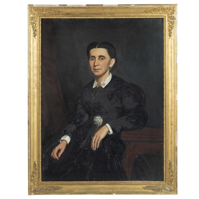 J. Stewart, Portrait of a Lady, Oil on Canvas For Sale - Image 6 of 6