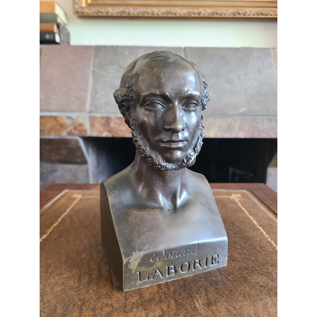 Antique 19th century patinated bronze of Jean-Edouard Laborie (1813-1868) by Jean-Pierre Dantan (1800-1869). Laborie was...
