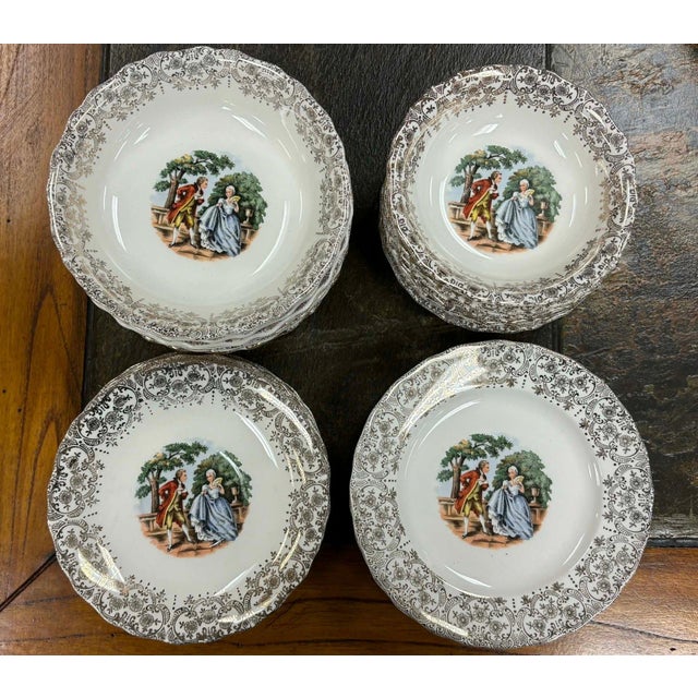 Vintage 26-Piece Chantilly by Sebring Pottery Set - 22K Gold Filigree Elevate your tablescape with this charming 26-piece...