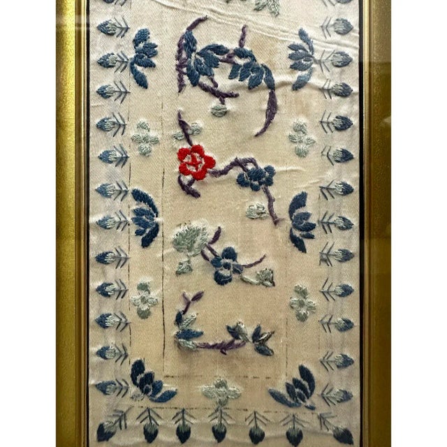 Late 19th Century Antique Chinese Framed Silk Embroidery Panel For Sale In Los Angeles - Image 6 of 7