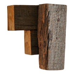 Contemporary Wooden Untitled Wall Sculpture Artwork by Richard Nonas, 2006 For Sale
