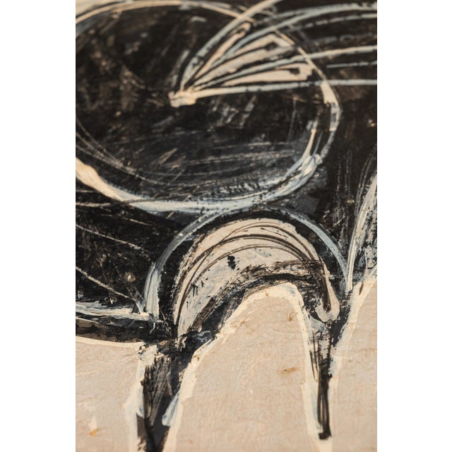 Mid-Century Modern Abstract Framed Textured Oil on Canvas Painting Depicting a Bull, Usa, C. 1970s For Sale - Image 10 of 12