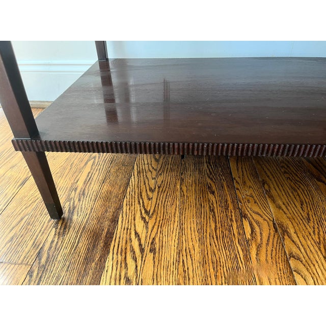 Mid-Century Modern Mahogany Two Tier Side Tables, a Pair For Sale - Image 3 of 10