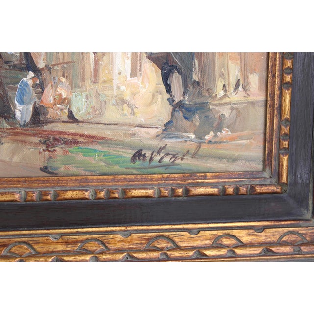 Textile Dutch Painting Original Oil on Canvas by Leendert De Vogel, Signed, Mid Century For Sale - Image 7 of 10