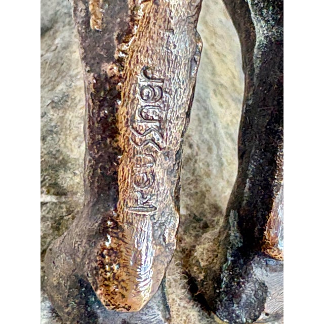 20th Century French Charles Reussner Bronze Ibex Sculpture For Sale - Image 10 of 12