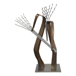 André Van Der Linden, The Chord / Het Akkoord Abstract Sculpture, 2002, Stainless Steel & Bronze For Sale