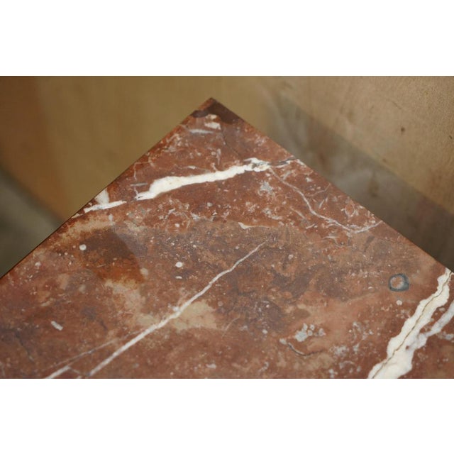 French Art Deco Hardwood Bedside Tables with Marble Tops, 1920s, Set of 2 For Sale - Image 14 of 18