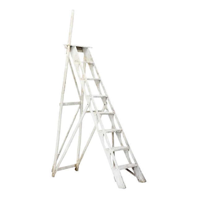 Vintage White Ladder in Wood Chairish
