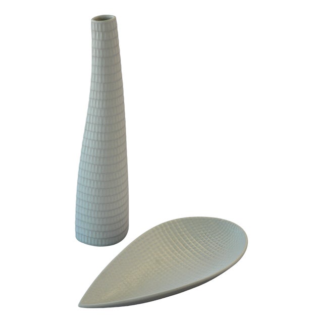 Reptile Vase 262 & Bowl 283 by Stig Lindberg for Gustavsberg, Sweden, 1953, Set of 2 For Sale