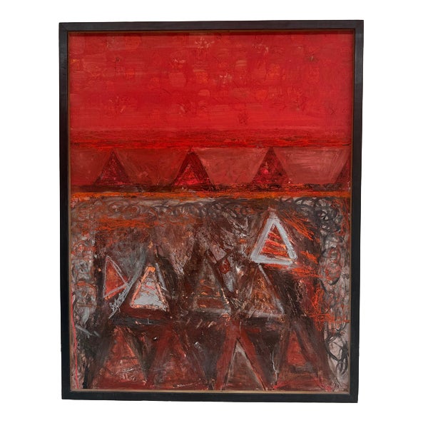 Manner of Peter Coviello, Large Red Abstract, Oil Painting For Sale